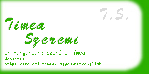 timea szeremi business card